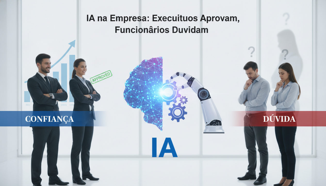 IA na Empresa: Executivos Aprovam, Funcionários Duvidam