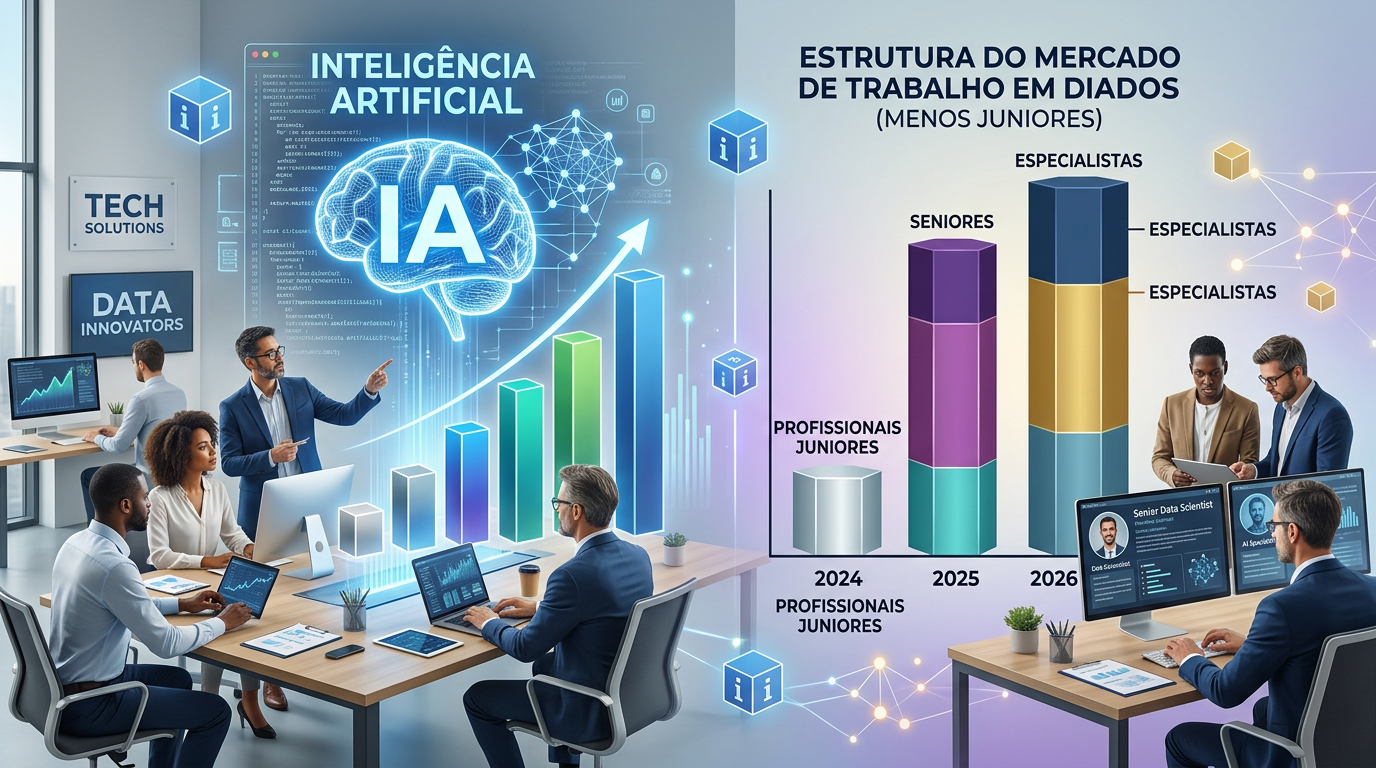 IA: Por que menos juniores? O paradoxo das vagas em dados